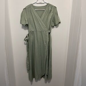 Shein Green Wrap Dress